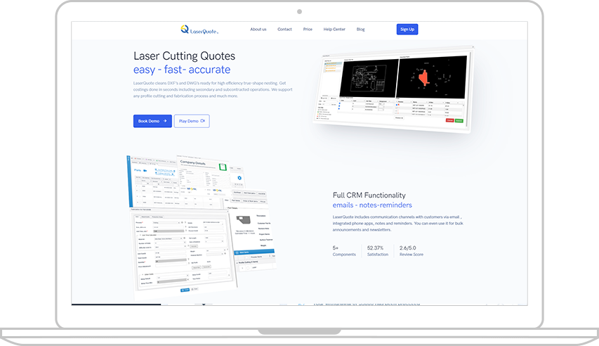 LaserQuote interface